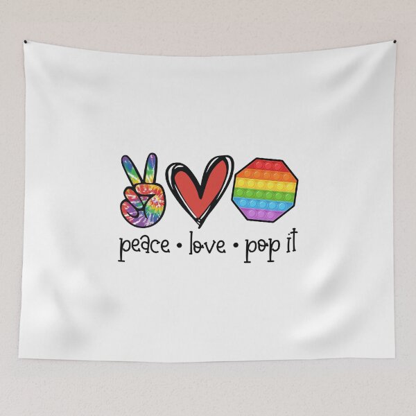 Item preview, Peace Love Pop It / Love Fidget Toys Graphic Heart Rainbow design designed and sold by CreatedByHeidi.