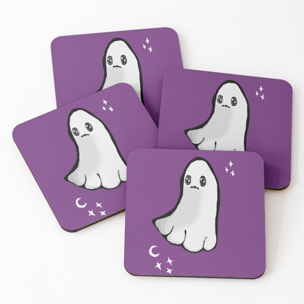 Item preview, Cute spooky ghost dark purple background designed and sold by DemonicGloom.