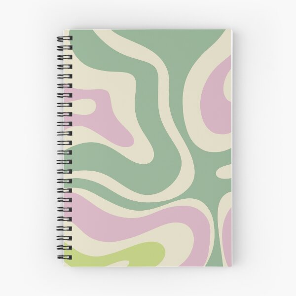 Item preview, Modern Retro Liquid Swirl Abstract in Soft Pastel Lavender Pink Lime Green Cream designed and sold by kierkegaard.