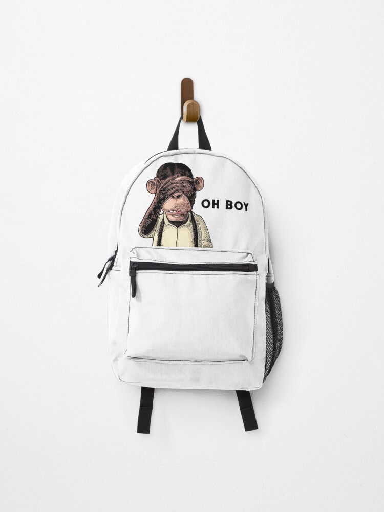 Thumbnail 1 of 3, Backpack, Oh boy - monkey graphic designed and sold by MyDesignRox.