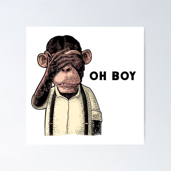 Item preview, Oh boy - monkey graphic designed and sold by MyDesignRox.