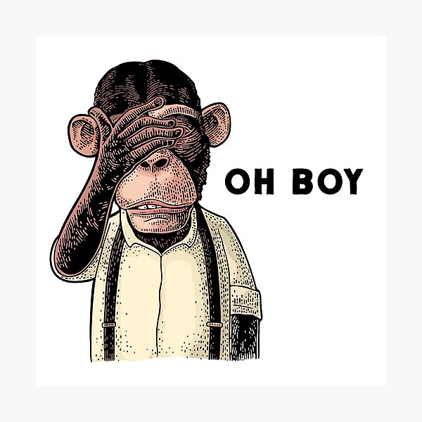 Item preview, Oh boy - monkey graphic designed and sold by MyDesignRox.