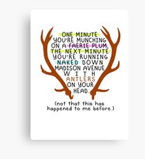 The Mortal Instruments: "Antlers (Don't Order Any of the Faerie Food)" Canvas Print