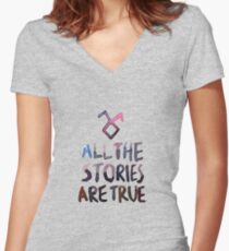 All the stories are true (watercolor) Women's Fitted V-Neck T-Shirt