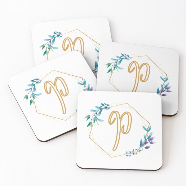 Item preview, Cursive Letter P Floral Frame designed and sold by LetterMom.