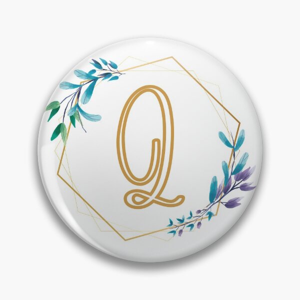 Item preview, Cursive Letter Q Floral Frame designed and sold by LetterMom.
