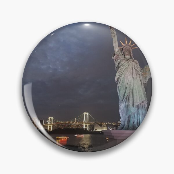 Item preview, Liberty and the Rainbow Bridge | Summer Night at Odaiba, Tokyo designed and sold by manamicreates.