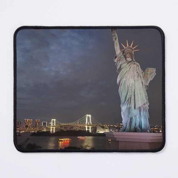 Item preview, Liberty and the Rainbow Bridge | Summer Night at Odaiba, Tokyo designed and sold by manamicreates.