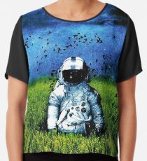 Deja Entendu (Blau) Chiffontop