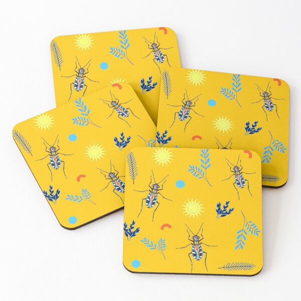 Item preview, Tiger Beetles | Plants and Bugs Seamless Insect Pattern designed and sold by techno-mantis.