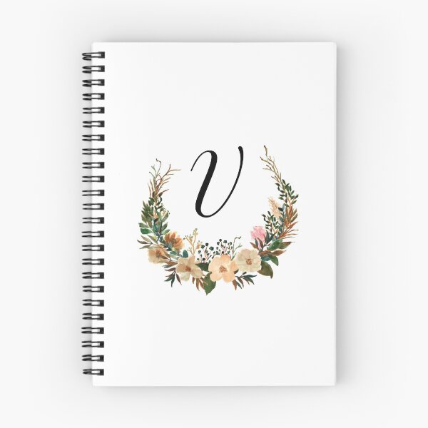 Artikelvorschau, Herbstblumenmonogramm | Monogrammbuchstabe V entworfen und verkauft von JustSeasons.