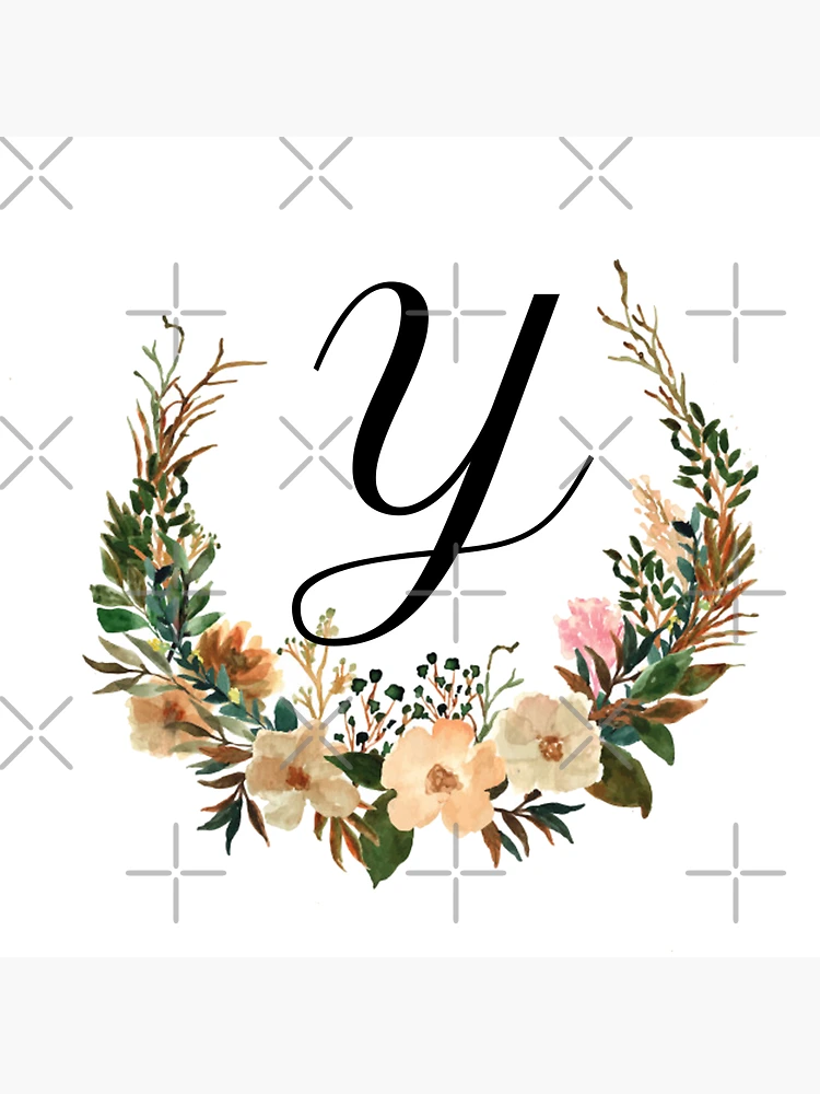 Autumn Floral Monogram | Monogram Letter Y\