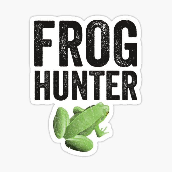 Frog Costume Frog Catcher Frog Hunter Funny Frog' Sticker