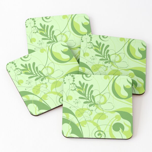 Item preview, Abstract Nature Green Pattern - Mixed Leaves, Flowers. Wild Botanical designed and sold by silviaol.