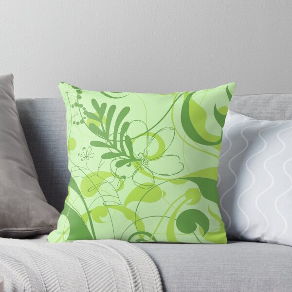 Item preview, Abstract Nature Green Pattern - Mixed Leaves, Flowers. Wild Botanical designed and sold by silviaol.