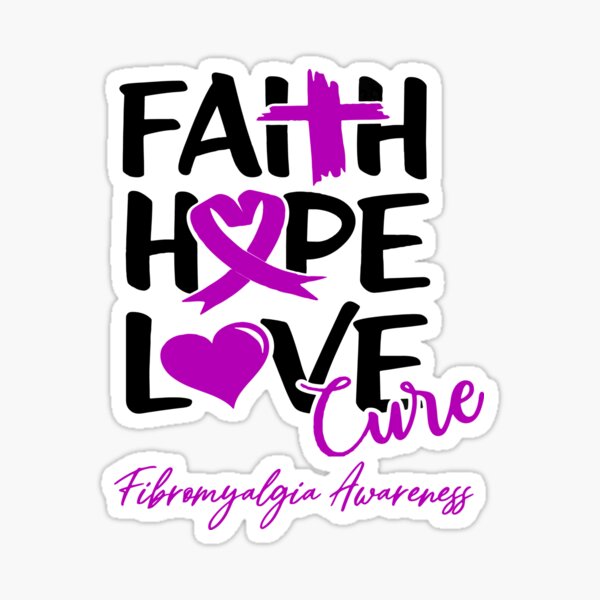 Item preview, Faith Hope Love Cure Fibromyalgia Awareness designed and sold by Grooffos.