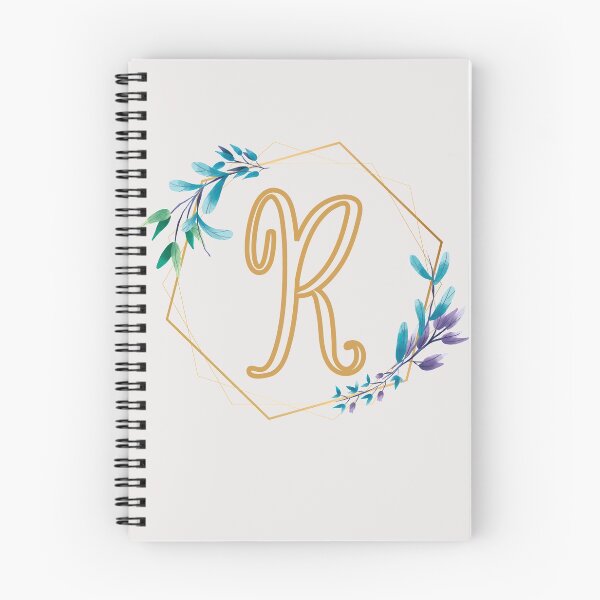 Aperçu de l'œuvre Cadre floral lettre R cursive créée et vendue par LetterMom.