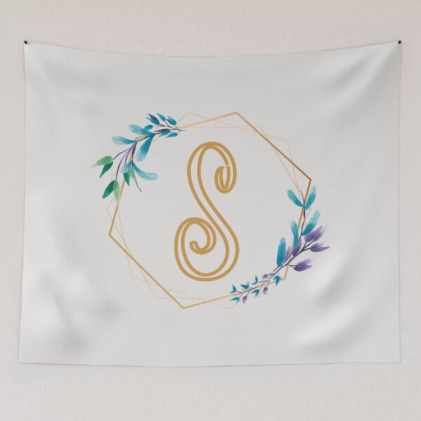 Item preview, Cursive Letter S Floral Frame designed and sold by LetterMom.