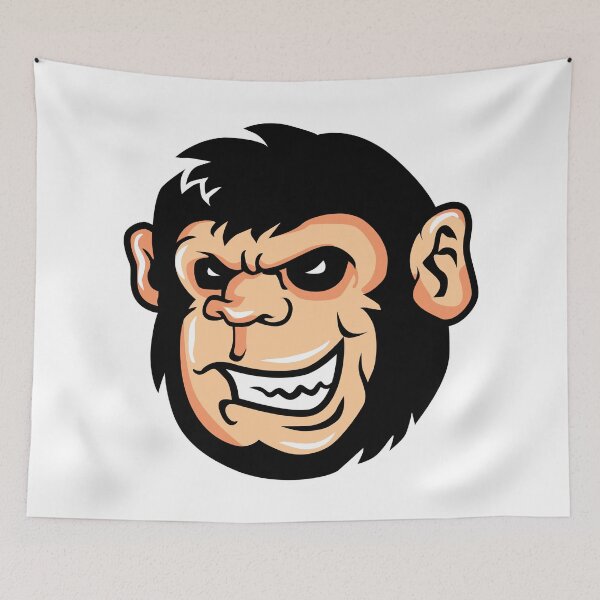 Item preview, Monkey Head illustration - Cool Monkey Design Gift Idea For Monkey Lovers designed and sold by Prince - Bestseller ★★★★★.