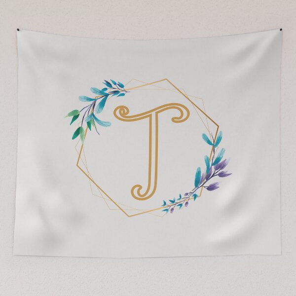 Item preview, Cursive Letter T Floral Frame designed and sold by LetterMom.