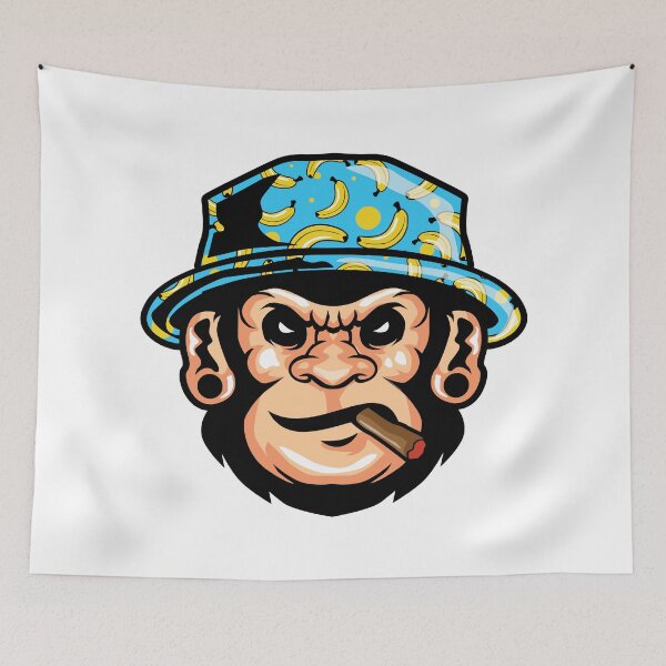 Item preview, Smoking Monkey illustration - Cool Monkey Design Gift Idea For Monkey Lovers designed and sold by Prince - Bestseller ★★★★★.