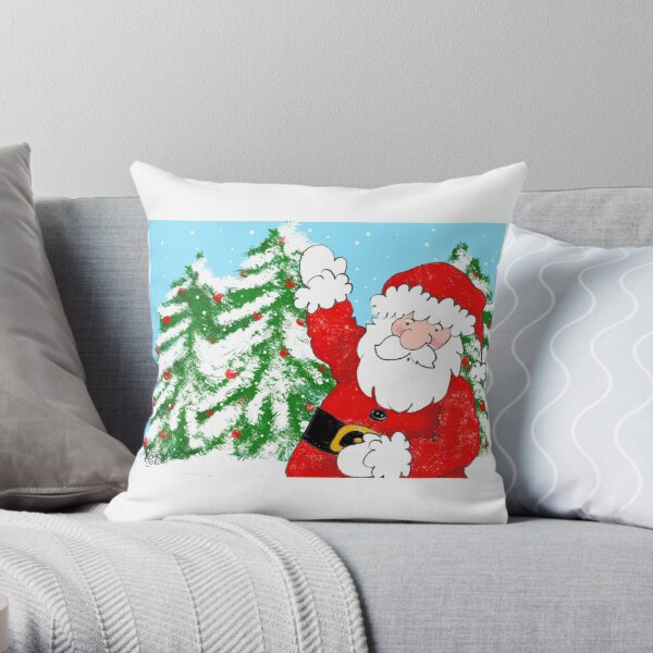 Santa Claus waving Throw Pillow
