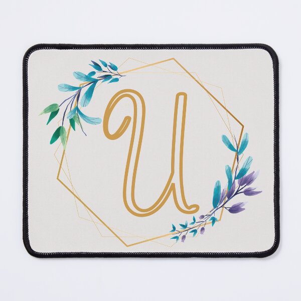 Item preview, Cursive Letter U Floral Frame designed and sold by LetterMom.