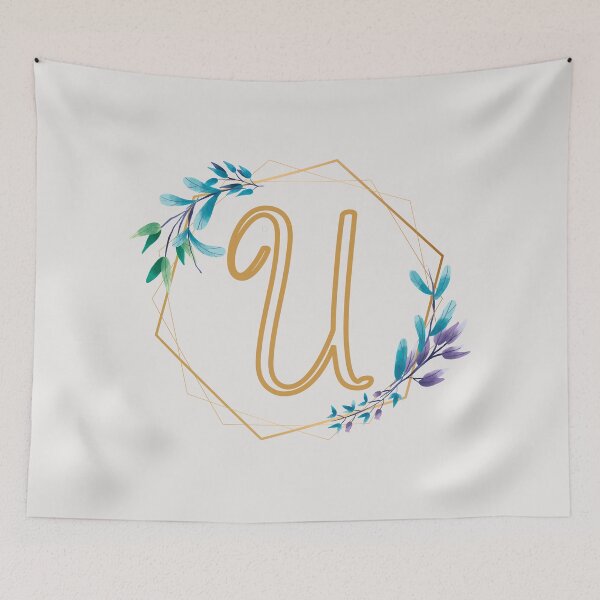Item preview, Cursive Letter U Floral Frame designed and sold by LetterMom.