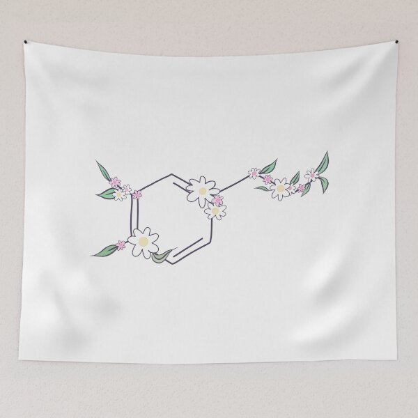 Item preview, Dopamine Molecule Hand Drawn With Flowers designed and sold by illhustration.