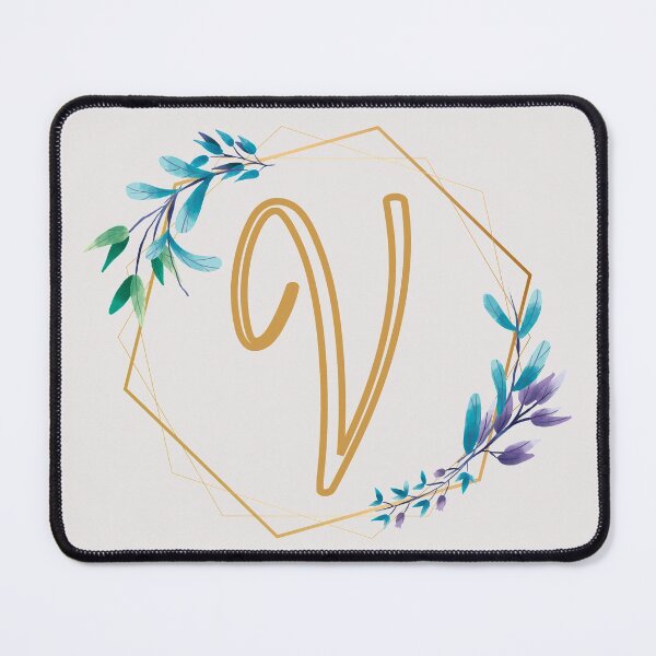 Item preview, Cursive Letter V Floral Frame designed and sold by LetterMom.