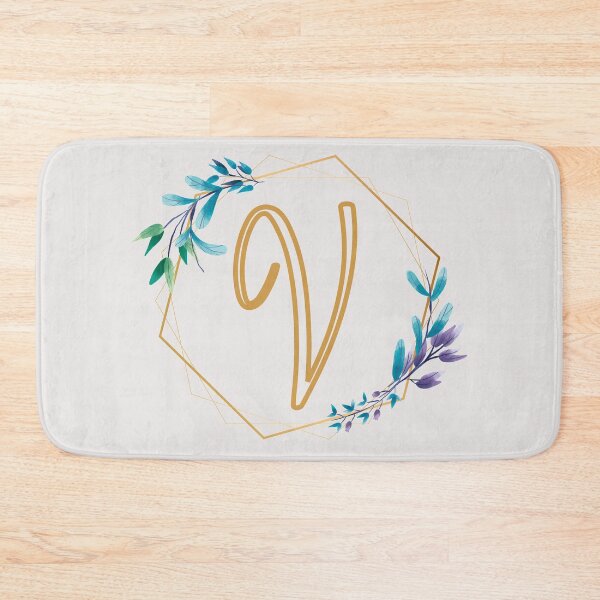 Item preview, Cursive Letter V Floral Frame designed and sold by LetterMom.