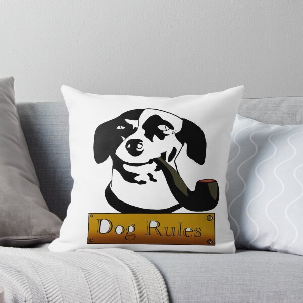 Item preview, Smoker Dog drawing with The sign “Dog Rules” designed and sold by Mahamoudh.