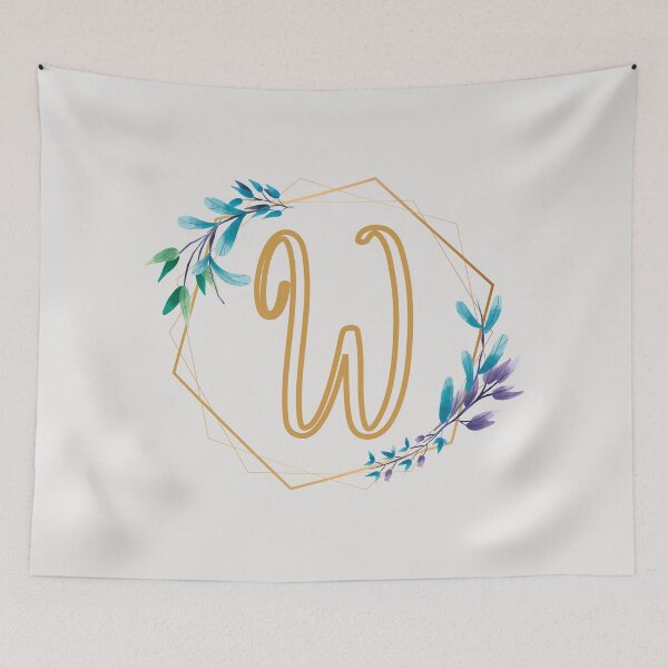 Item preview, Cursive Letter W Floral Frame designed and sold by LetterMom.