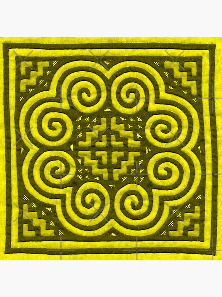 "Hmong Elephant Foot Pattern Gold" Sticker by BabyVueHmongG Redbubble