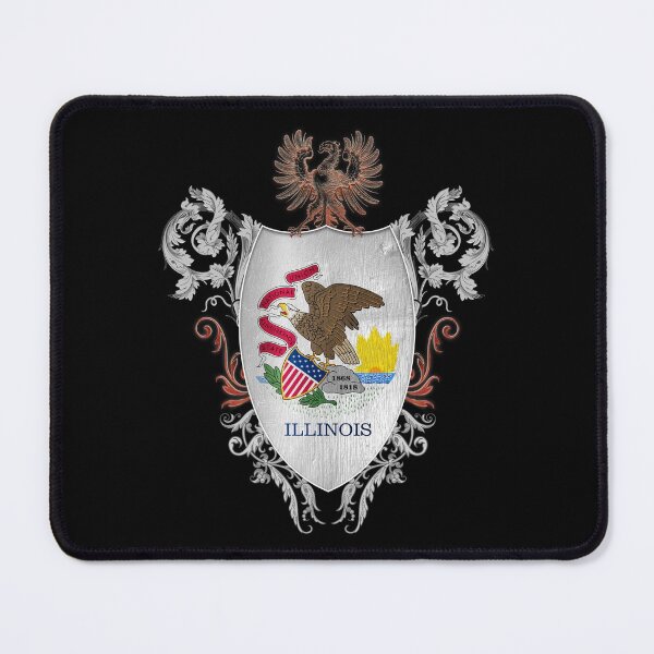 Item preview, Illinois flag medieval heraldry coat of arms style designed and sold by ChaosEdits.
