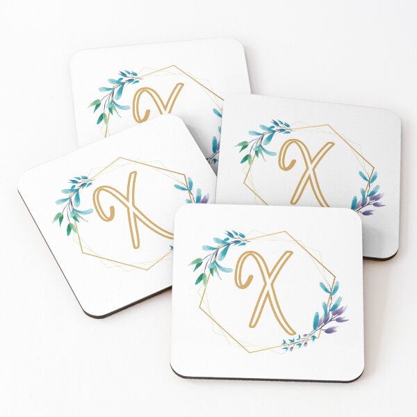 Item preview, Cursive Letter X Floral Frame designed and sold by LetterMom.