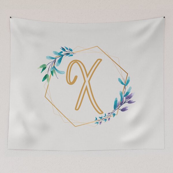 Item preview, Cursive Letter X Floral Frame designed and sold by LetterMom.