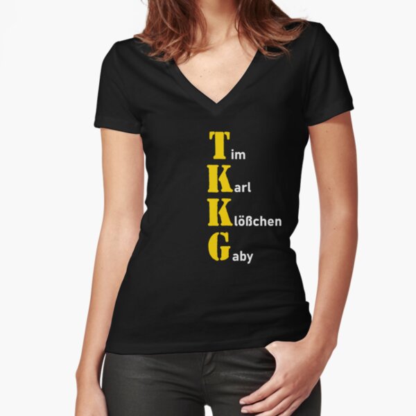 TKKG - 4 Detektive - Tim Karl Klößchen Gaby - Zu alt für TKKG Niemals! Tailliertes T-Shirt mit V-Ausschnitt