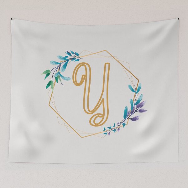 Item preview, Cursive Letter Y Floral Frame designed and sold by LetterMom.