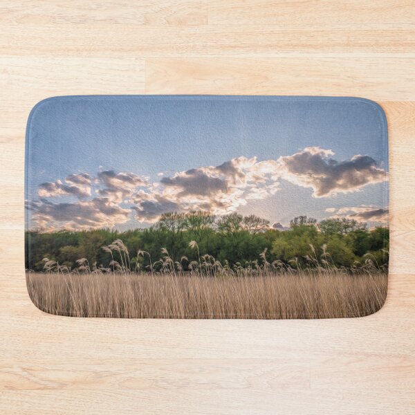 Item preview, Field of common reeds, a wall of trees and the morning sunlight - designed and sold by FelCastro.