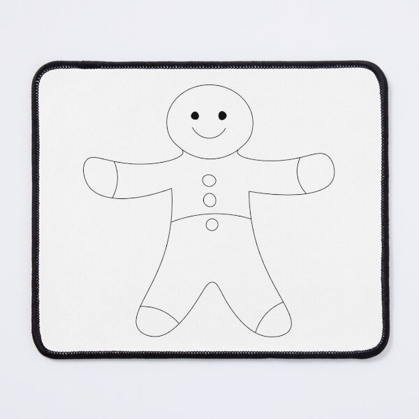 Item preview, COLOUR ME! Happy Christmas Gingerbread Man, black and white, colouring page style, colour your own Christmas card, sticker, t-shirt, bag, art print, notebook cover! Great gift for kids! designed and sold by Susan Marie Williams.