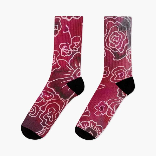 Item preview, Ruby Red Floral Watercolor Doodle designed and sold by batikandesigns.