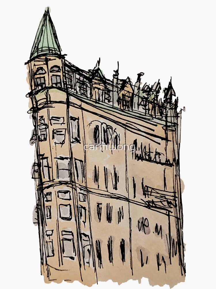 "Gooderham building Toronto watercolour" Sticker for Sale by carmwong