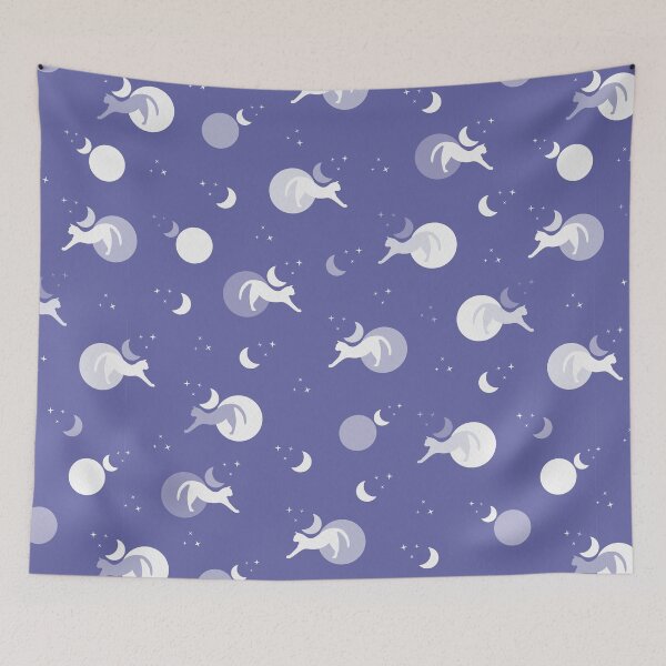 Item preview, Magic cat pattern. Very peri Pantone. Art print designed and sold by Aleksse.