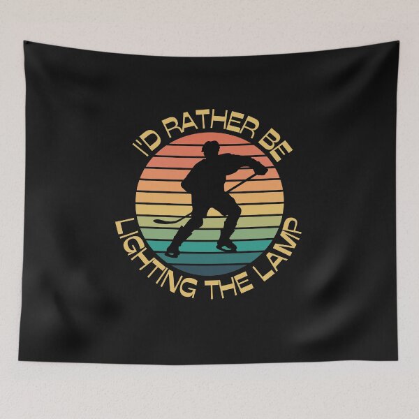 Item preview, I'd rather be lighting the lamp, ice hockey, vintage sunset, retro vibe designed and sold by allycat57.