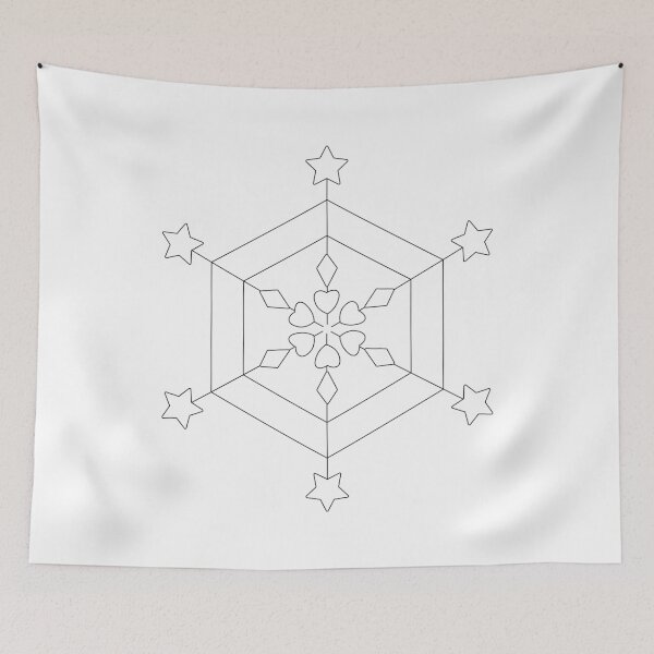 Item preview, COLOUR ME! Happy Christmas Snowflake, black and white, colouring page style, colour your own Christmas card, sticker, t-shirt, bag, art print, notebook cover! Great gift for kids! designed and sold by Susan Marie Williams.