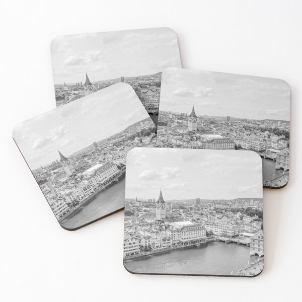 Item preview, Zurich Old Town from Grossmunster Church, Zurich, Switzerland - Black & White #1 designed and sold by ywphotos.