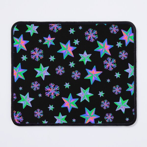 Item preview, Stars & Snowflakes IRIDESCENT Pattern: Pink/Orange Purple/Aqua designed and sold by PawsitiveMum.