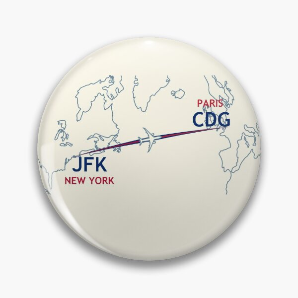 Artikelvorschau, JFK-CDG-Karte entworfen und verkauft von TransportTees.