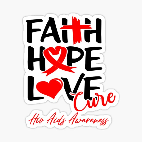 Item preview, Faith Hope Love Cure Hiv Aids Awareness designed and sold by Grooffos.